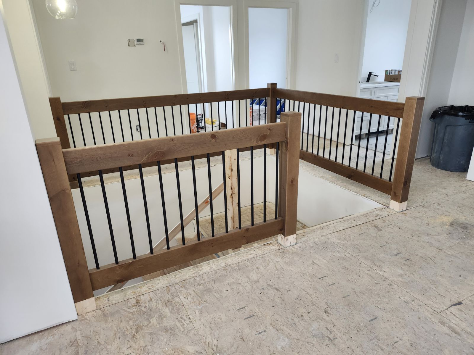 custom wood stair railings